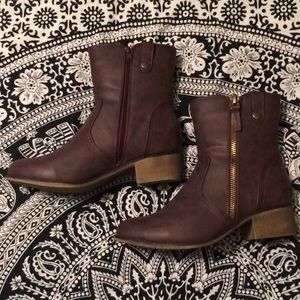 LIKE NEW wine leather booties